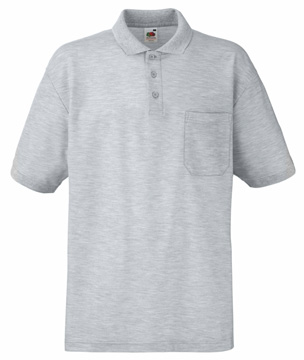 POLO 65-35 CON TASCHINO ( FRUIT OF THE LOOM ) grigio melange